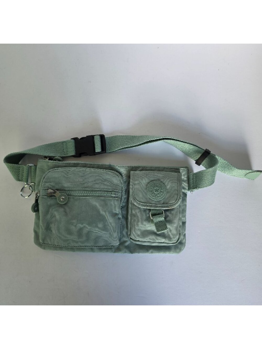 Kipling Sage Green Utility Belt Bag Waist Pack Multi Pocket Travel Vacation